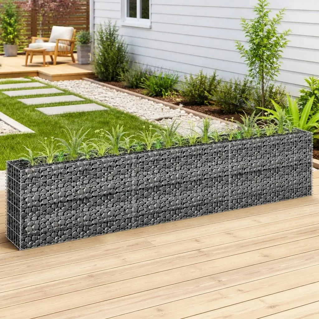 Gabion Raised Garden Bed with Steel Wire Mesh