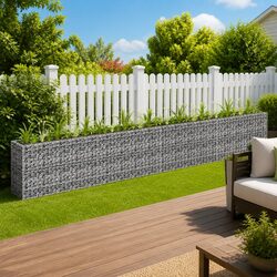 Sturdy Galvanised Steel Gabion Garden Bed Planter 360x30x60 cm