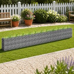 Durable Gabion Raised Bed in Silver Galvanised Steel