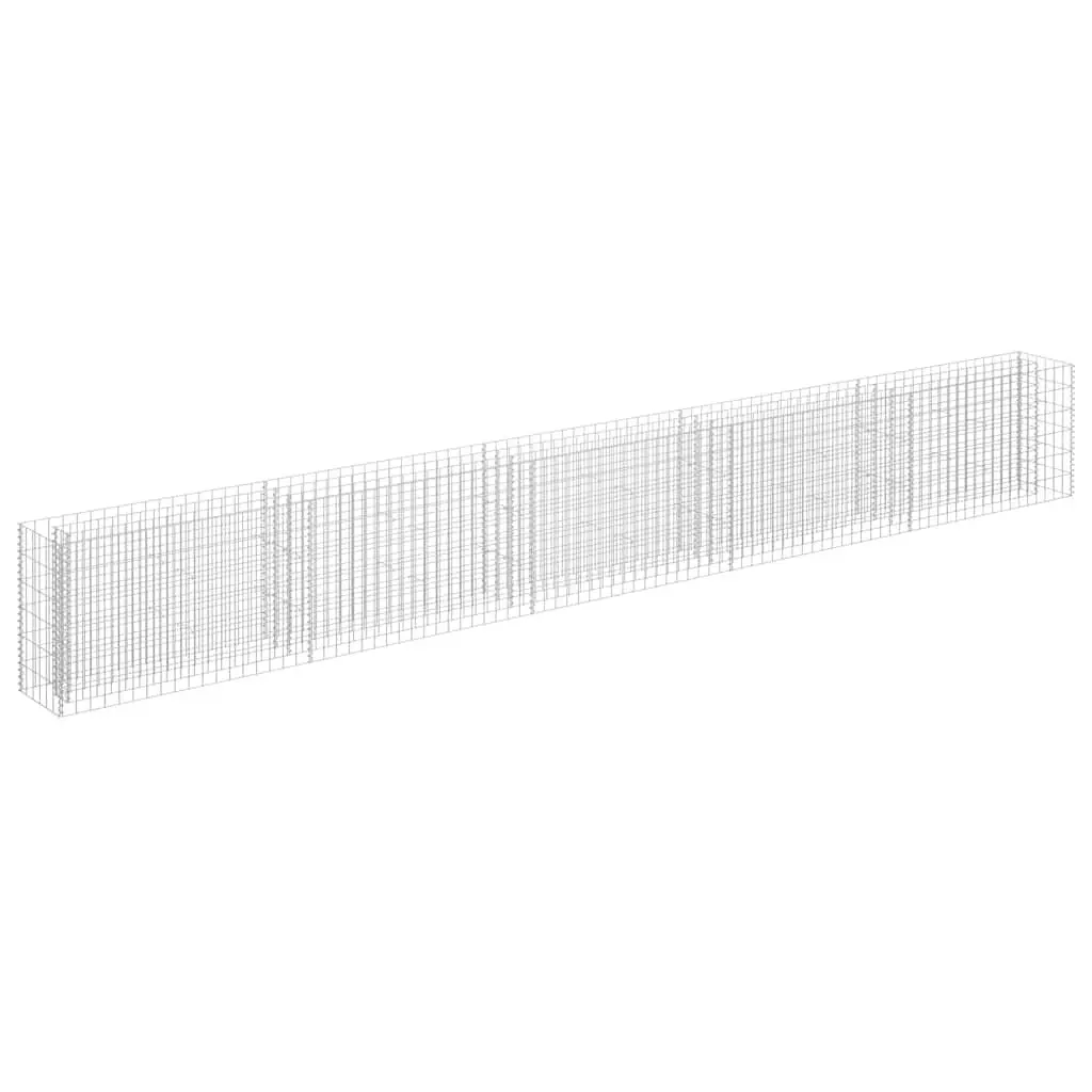 Gabion Raised Bed Galvanised Steel 450x30x60cm Silver Garden Planter Border Box