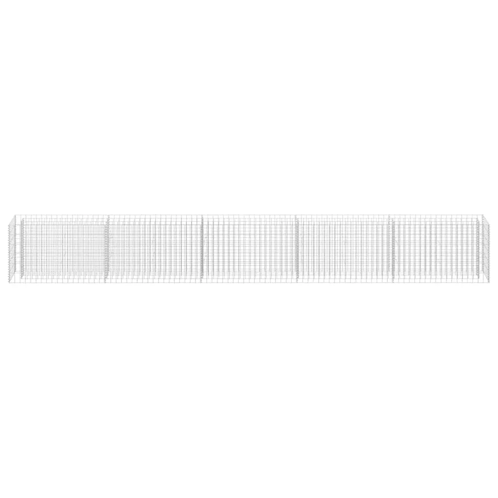 Gabion Raised Bed Galvanised Steel 450x30x60cm Silver Garden Planter Border Box
