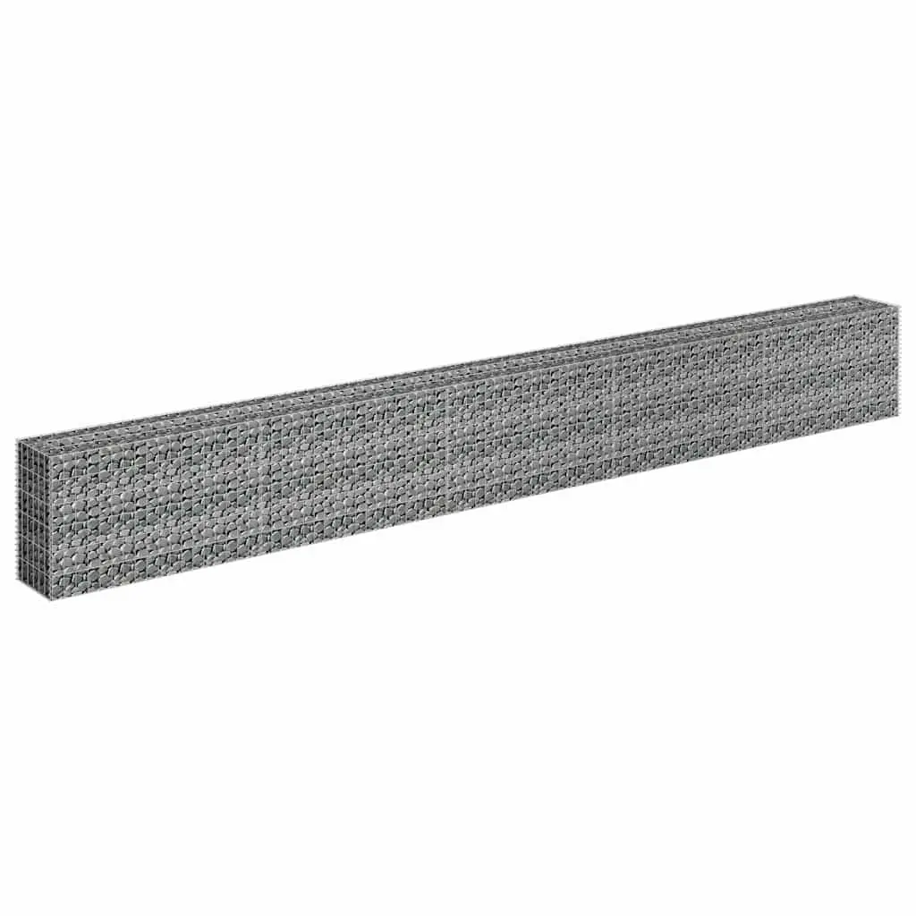 Gabion Raised Bed Galvanised Steel 450x30x60cm Silver Garden Planter Border Box
