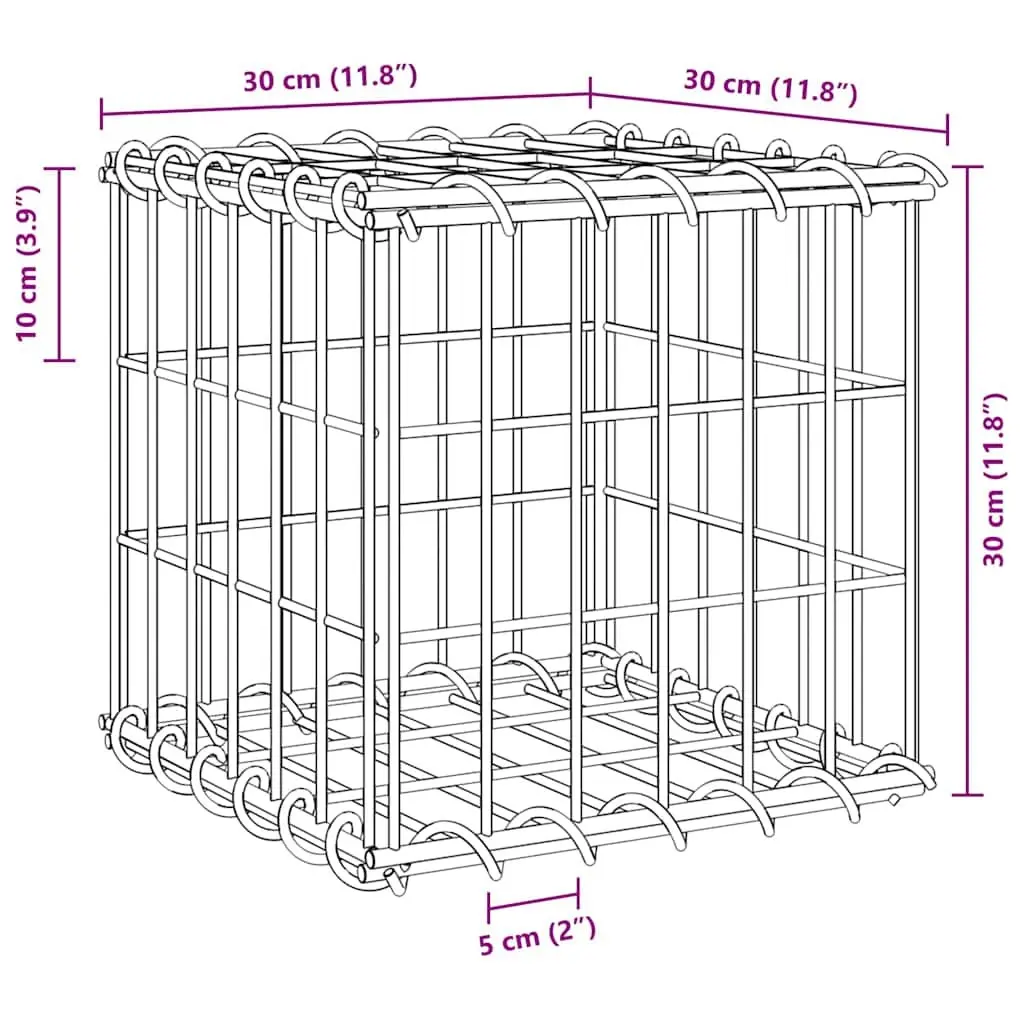 Steel Wire Gabion Raised Bed Garden Planter 30cm
