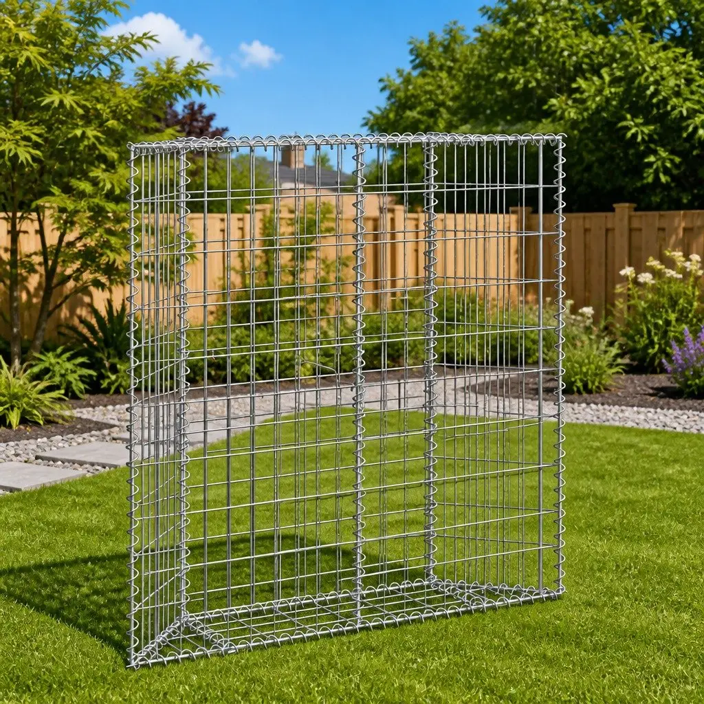 Gabion Raised Bed Garden Planter Galvanised Steel 100 x 20 x 100 cm Silver