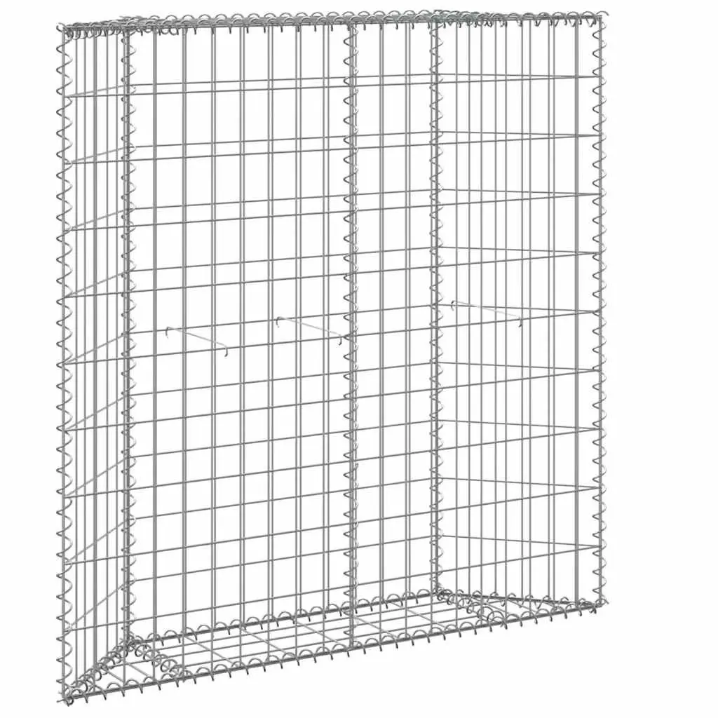 Gabion Raised Bed Garden Planter Galvanised Steel 100 x 20 x 100 cm Silver