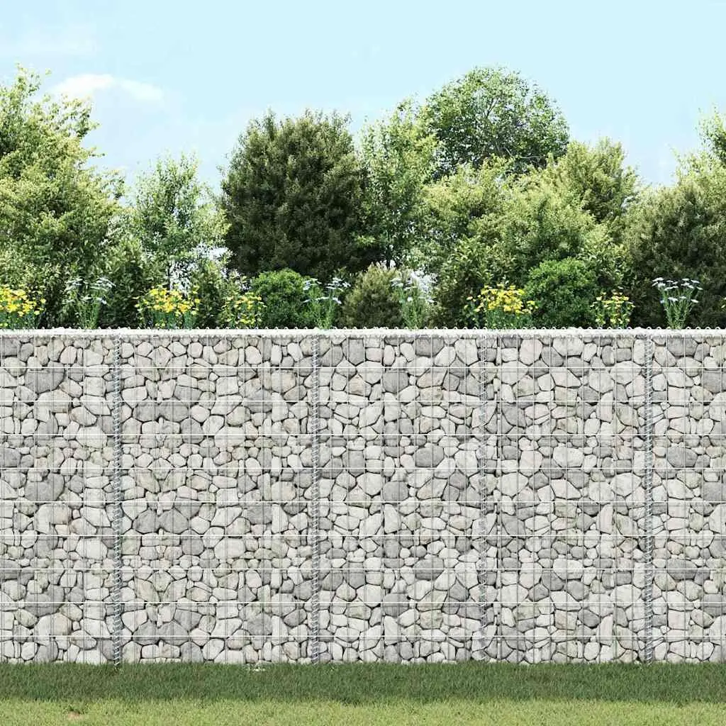 Gabion Raised Bed Garden Planter Galvanised Steel 100 x 20 x 100 cm Silver