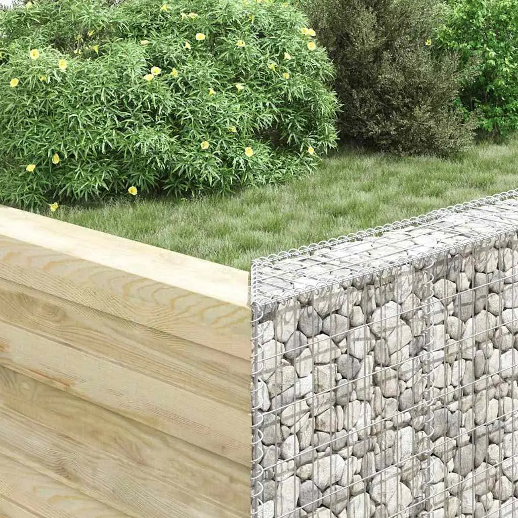 Gabion Raised Bed Garden Planter Galvanised Steel 100 x 20 x 100 cm Silver