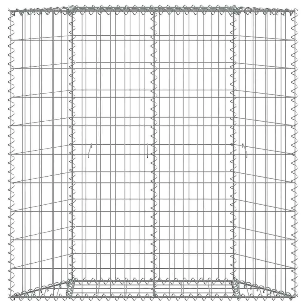 Gabion Raised Bed Garden Planter Galvanised Steel 100 x 20 x 100 cm Silver