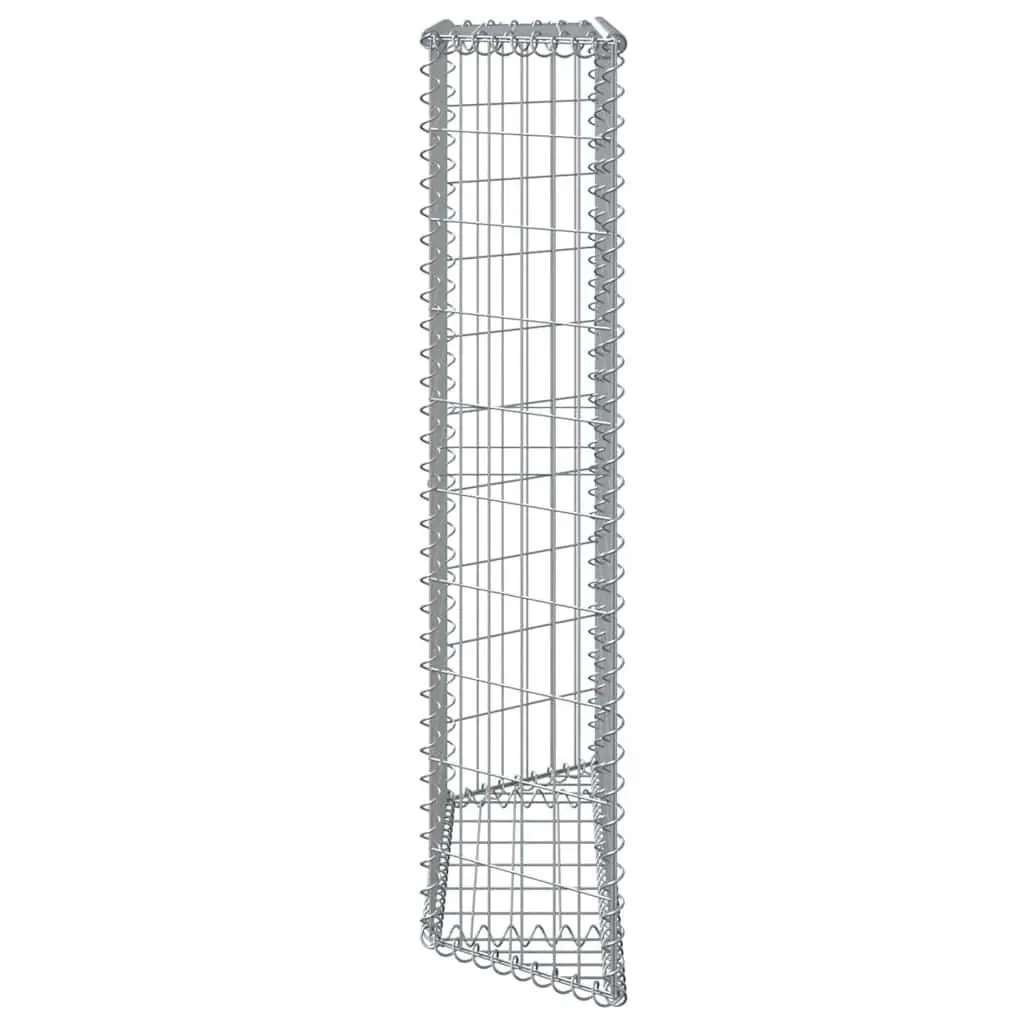 Gabion Raised Bed Garden Planter Galvanised Steel 100 x 20 x 100 cm Silver