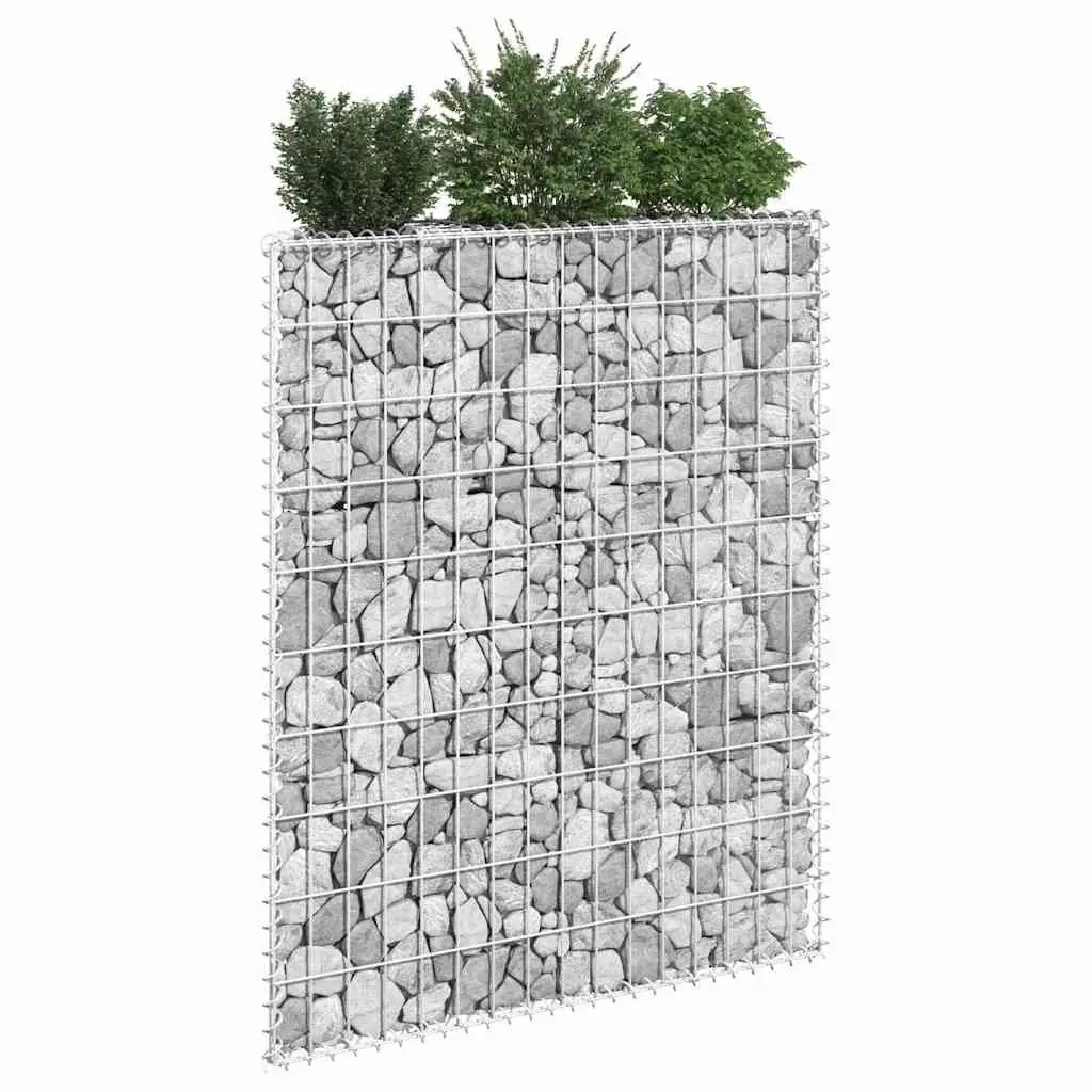 Gabion Raised Bed Garden Planter Galvanised Steel 100 x 20 x 100 cm Silver