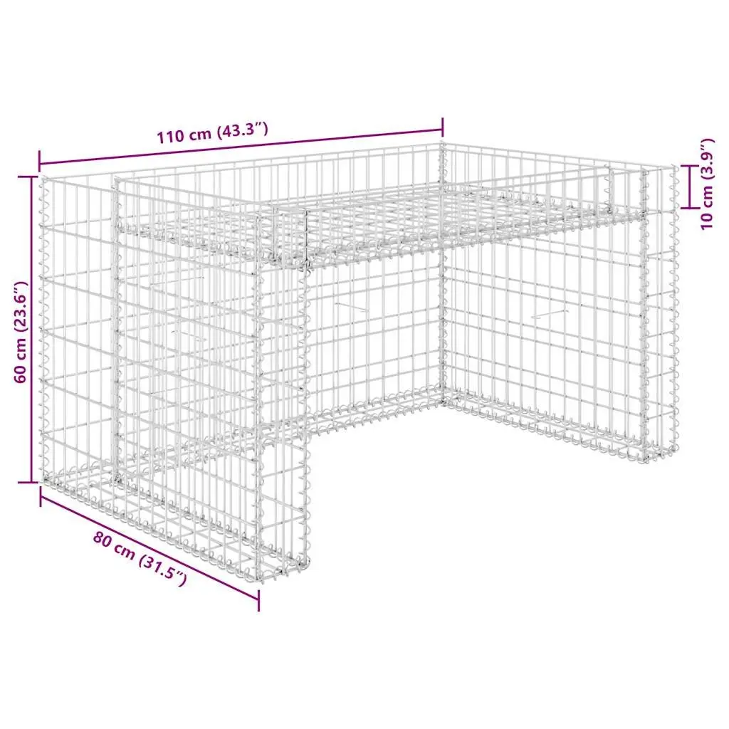 Lawn Mower Garage Raised Bed 110x80x60cm Steel Wire Storage Box Garden