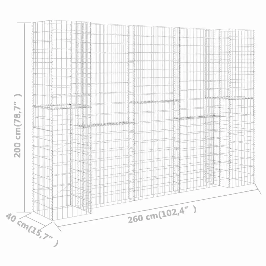 H-Shaped Gabion Planter for Secure Garden Borders