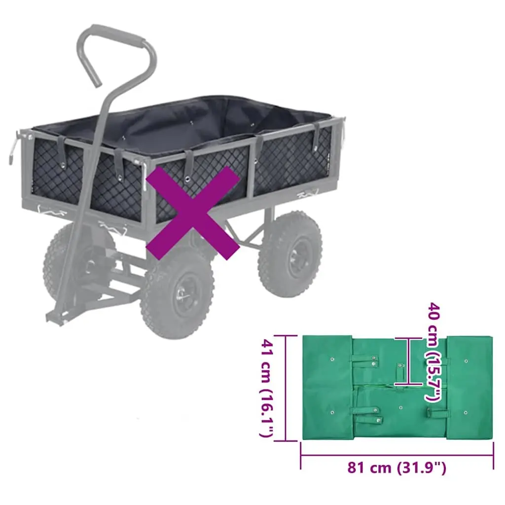 Garden Cart Liner Heavy Duty 600D Polyester Green