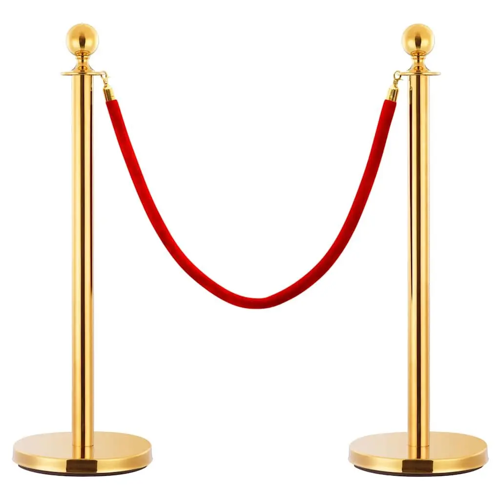 Stanchion Set Stainless Steel Gold 3 Piece