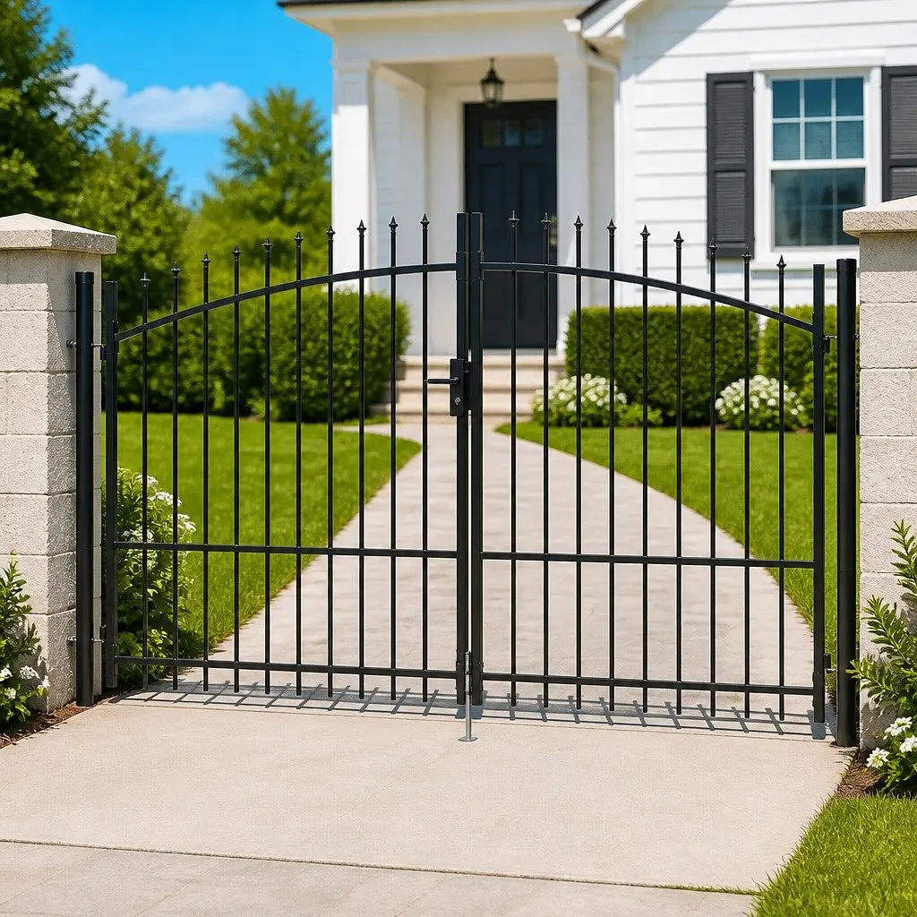 Garden Gate Double Door Heavy-duty Steel 299.5x224.5cm Black