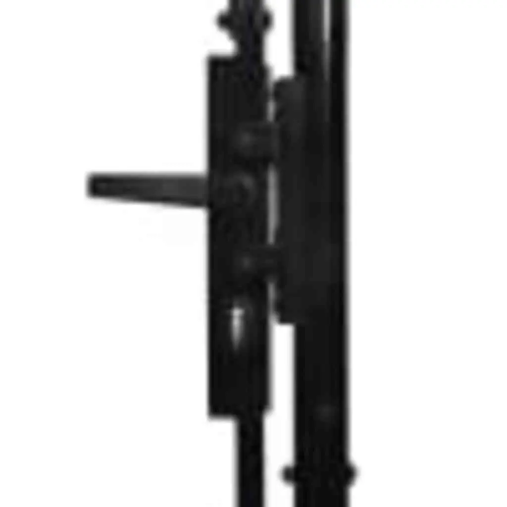 Double Door Garden Gate Steel 2995 x 2495 mm Black