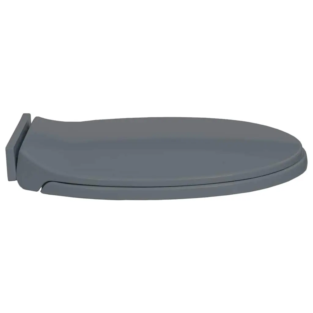 Toilet Seat Polypropylene Oval Grey Soft-Close Top Mount