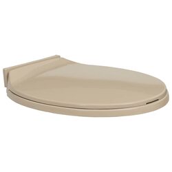 Beige Oval Soft-Close Toilet Seat for Standard Bowls