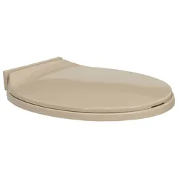 Beige Oval Soft-Close Toilet Seat for Standard Bowls