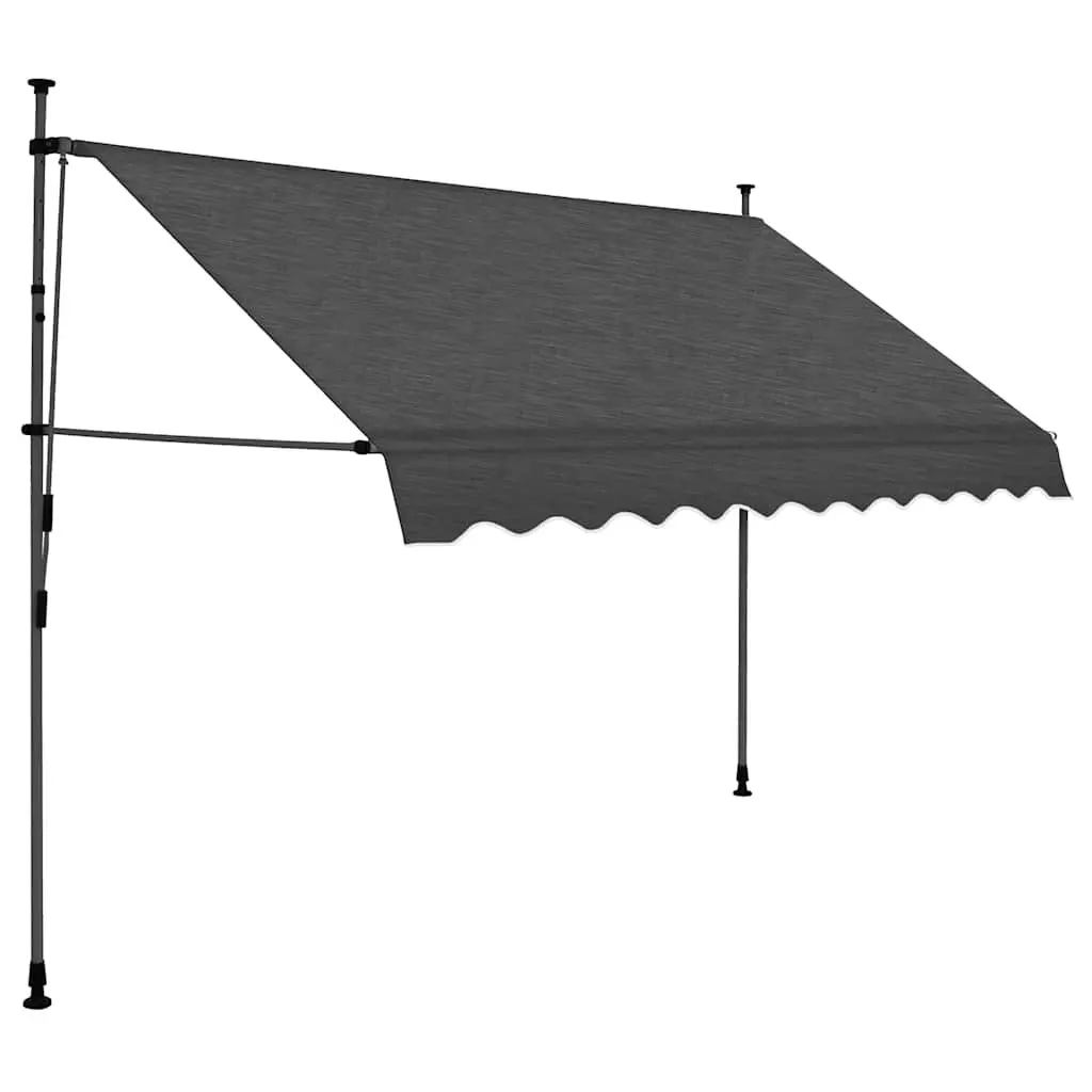 250cm Manual Retractable Awning with Solar Lights