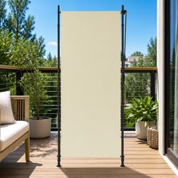 Cream Outdoor Roller Blind 100x270 cm with Hand Crank