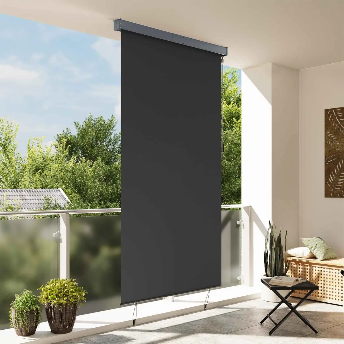 Outdoor Roller Blind 140x250cm in Anthracite