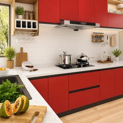 Red Self-Adhesive Furniture Film 500x90 cm for Decor