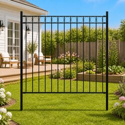 Decorative Garden Fence Panel with Steel Frame