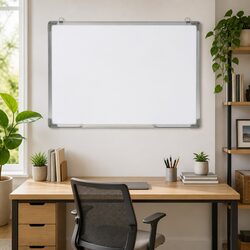 Magnetic Dry Erase Whiteboard Wall Mounted Office Home 70x50cm White Steel Board