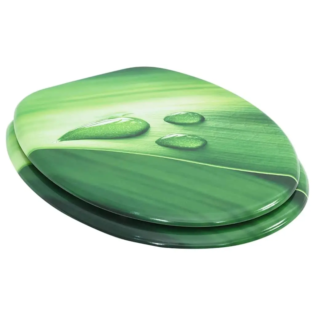 Green Water Drop Toilet Seat with Adjustable Hinges