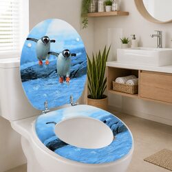 Penguin Design Toilet Seat with Lid – Adjustable Fit