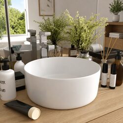 Elegant 40cm Round Ceramic Wash Basin for Modern Bathrooms