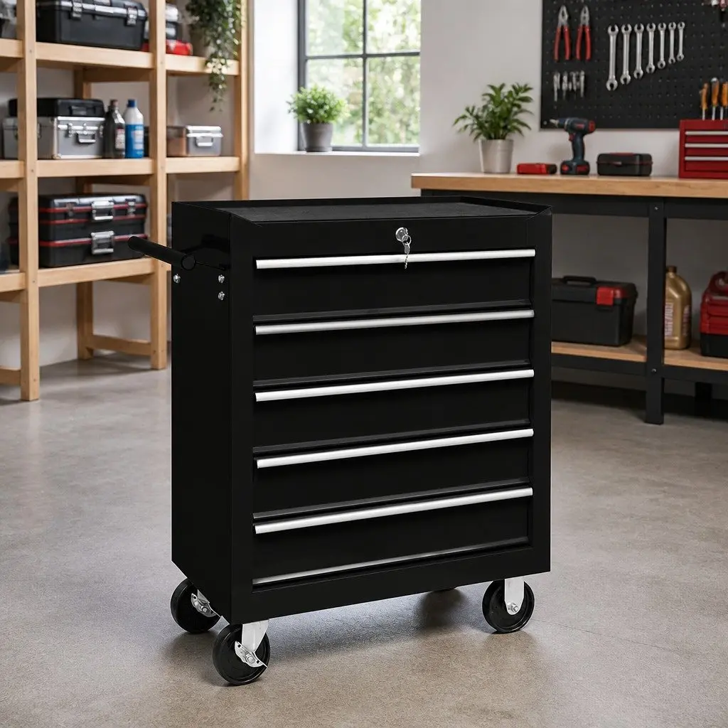 Workshop Tool Trolley with 5 Drawers