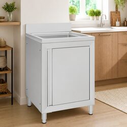 Durable Stainless Steel Kitchen Sink Cabinet 60x60x96 cm