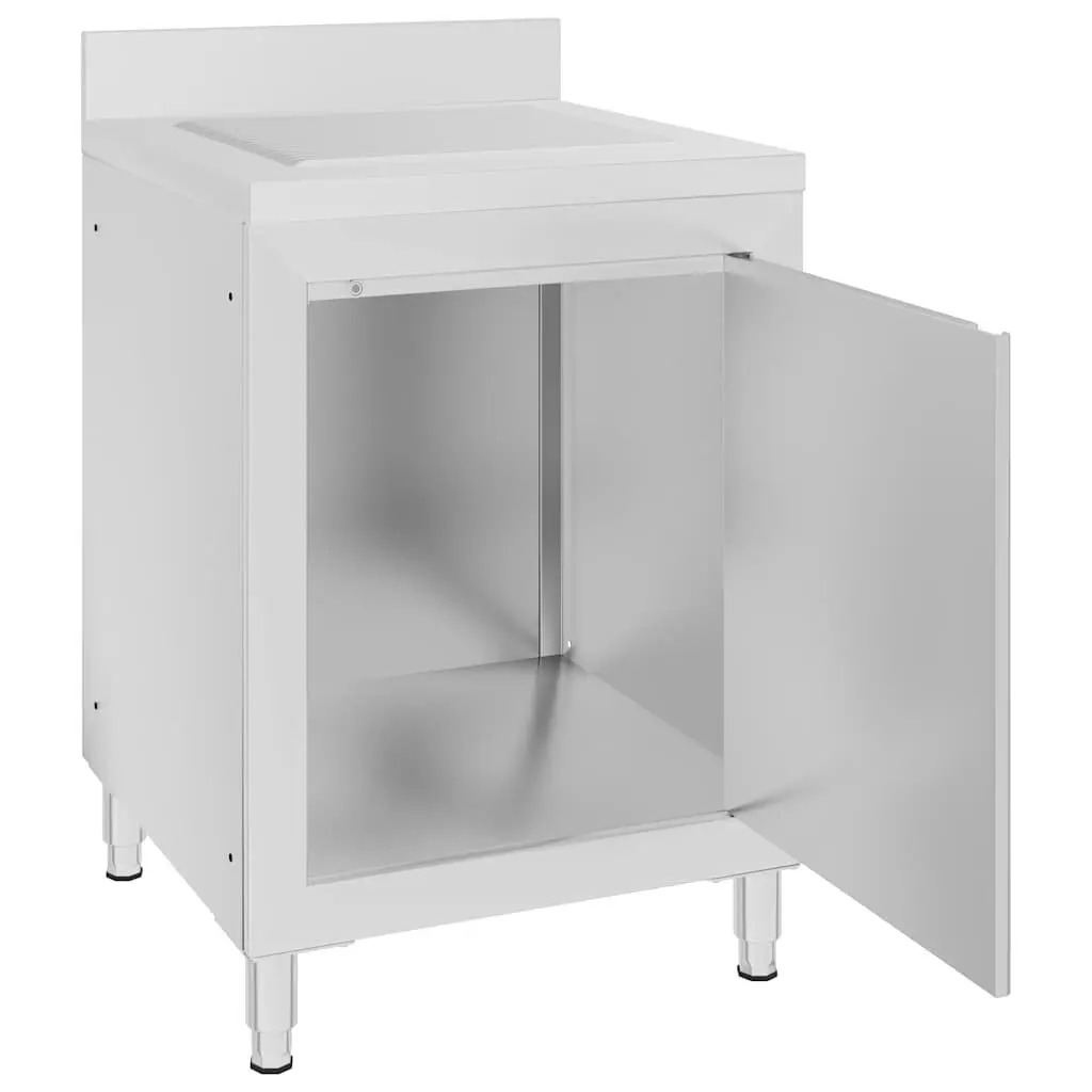 Stainless Steel Work Table with Drainboard for Kitchens