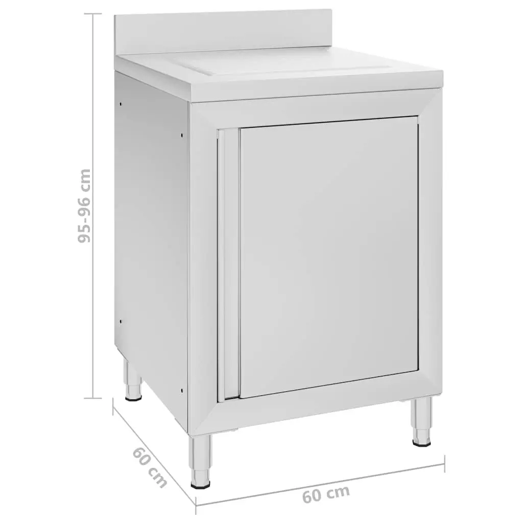 Stainless Steel Work Table with Drainboard for Kitchens