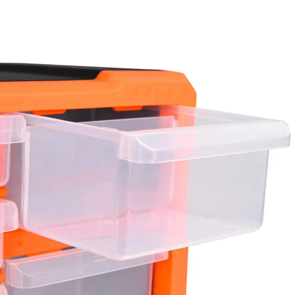 Orange Multi-Drawer Organiser with 39 Durable Drawers