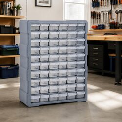 60 Drawer Multi-Drawer Tool Organiser Storage Box Workshop Hardware Grey