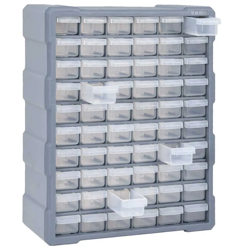 60 Drawer Multi-Drawer Tool Organiser Storage Box Workshop Hardware Grey