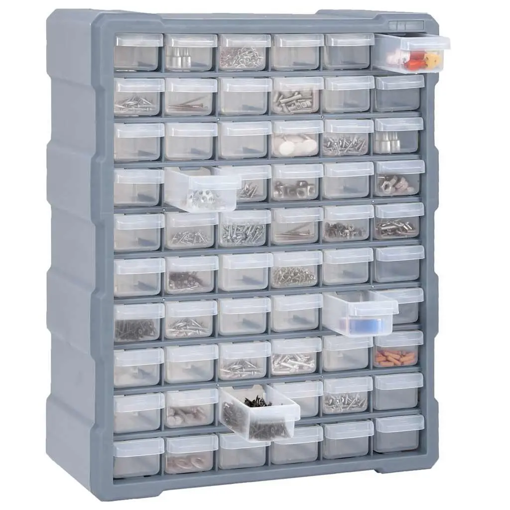 60 Drawer Multi-Drawer Tool Organiser Storage Box Workshop Hardware Grey