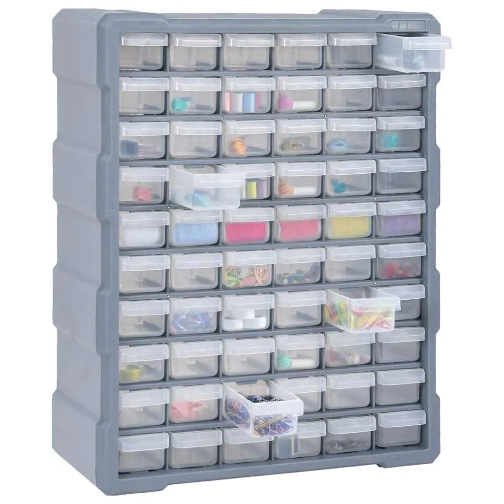 60 Drawer Multi-Drawer Tool Organiser Storage Box Workshop Hardware Grey