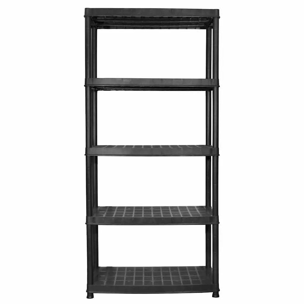 5-Tier Storage Shelf Plastic 91.5 x 45.7 x 185 cm Black