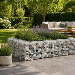 Heavy-Duty Gabion Wall Panel in Galvanised Steel 900x30x50cm
