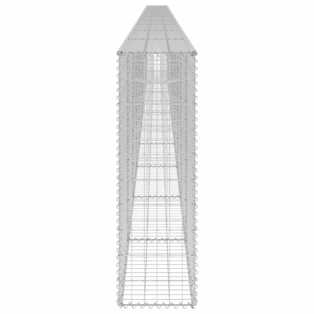 Gabion Wall Panel Galvanised Steel Fence Retaining Barrier 900x30x100 cm Silver