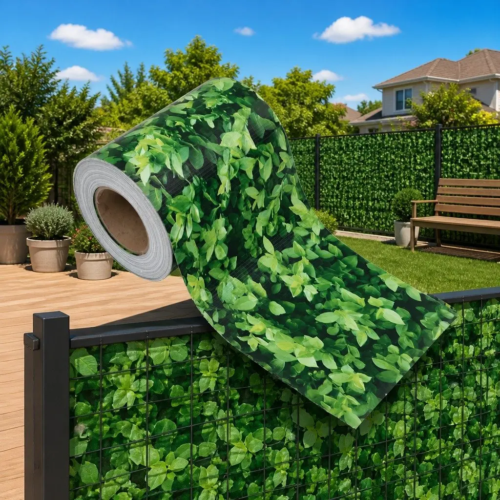 Garden Privacy Screen Fence Roll PVC 35x0.19m Green