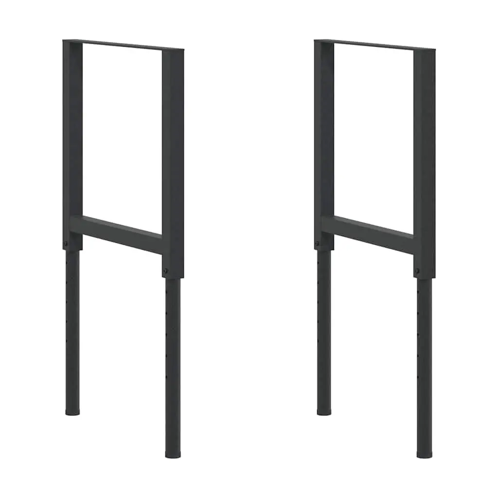 Adjustable Work Bench Frames 2 pcs Metal 55x(69-95.5) cm Black Workshop Garage