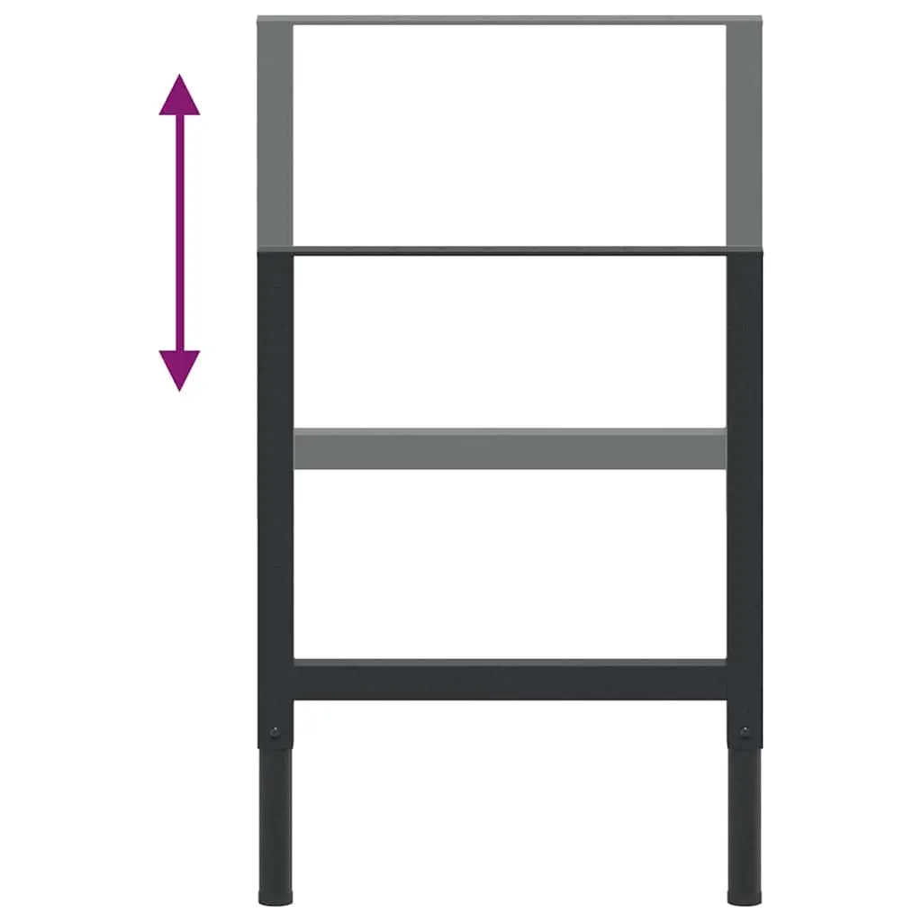 Adjustable Work Bench Frames 2 pcs Metal 55x(69-95.5) cm Black Workshop Garage