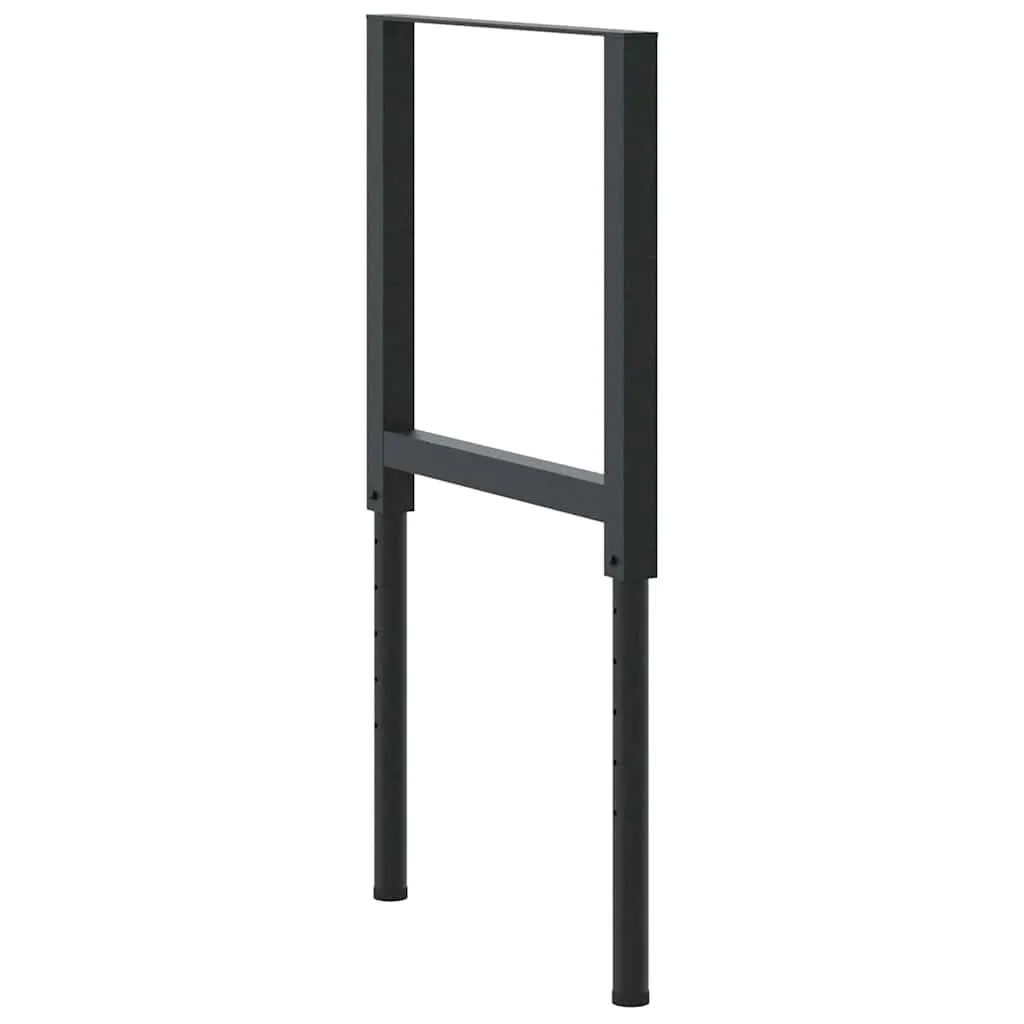 Adjustable Work Bench Frames 2 pcs Metal 55x(69-95.5) cm Black Workshop Garage