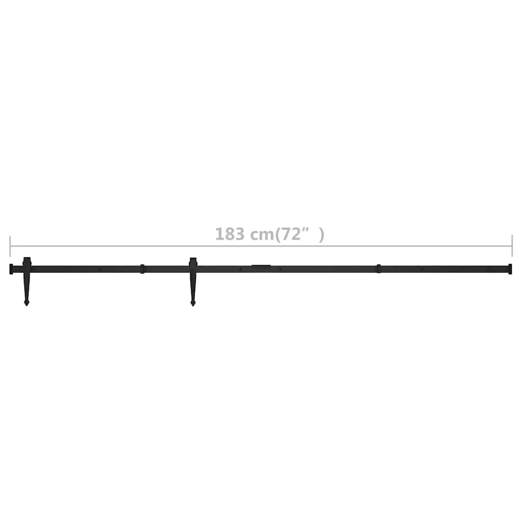 183cm Black Mini Sliding Door Kit for Cabinets