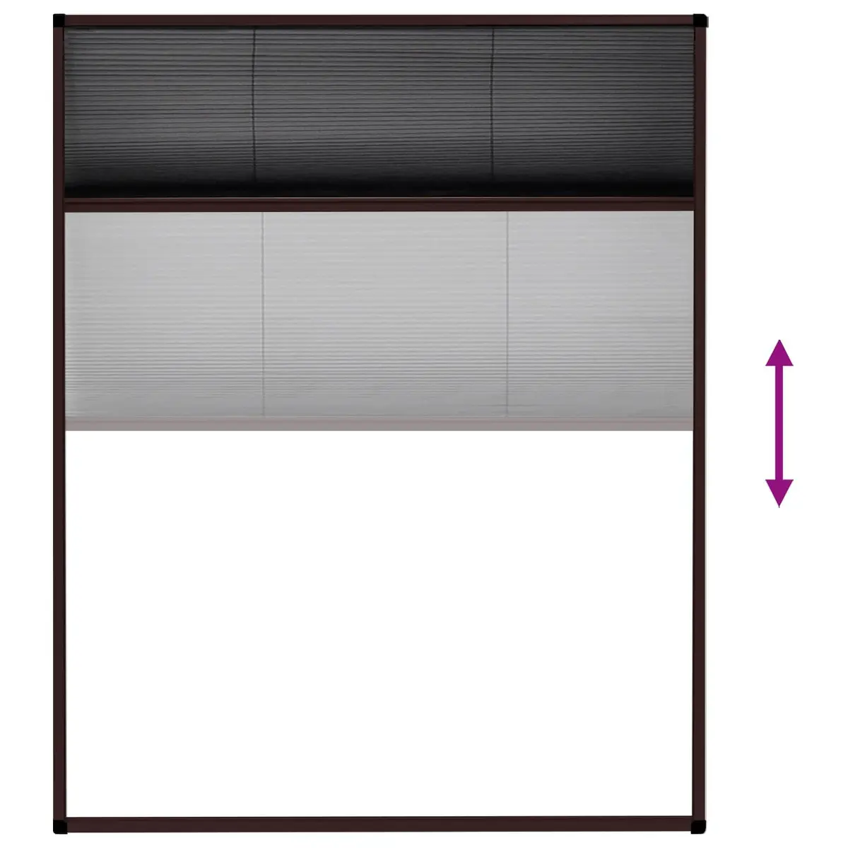 Aluminium Frame Brown Plisse Insect Screen 80x100cm
